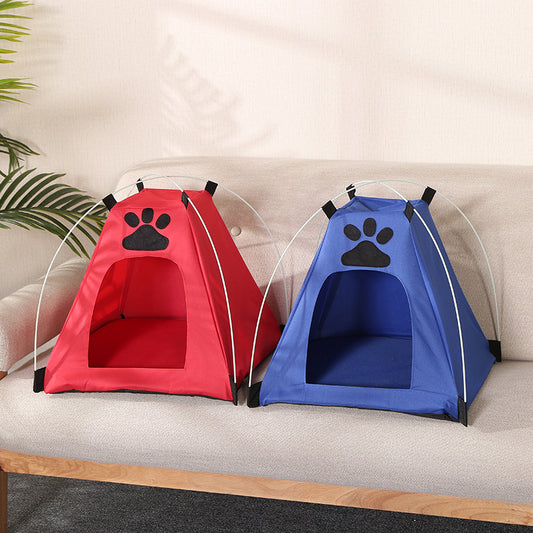 Oxford Fabric Pet Tent - Indoor and Outdoor Pet Bed, Suitable for Summer and Winter, Portable and Washable Folding Cat Dog House