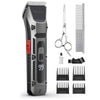 Cordless Professional Pet Grooming Clippers Kit - Dog & Cat Hair Trimmer with Long-lasting Battery, Safe Blade, and LCD Display