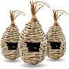 3pcs Hand-Knitted Natural Grass Bird House - Perfect Outdoor Shelter for Hummingbirds