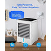Compact Evaporative Air Cooler - 3 Speeds, Touch Screen - Portable Cooling for Bedroom, Office, Camping - Fullymart