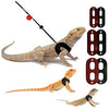 3-Size Adjustable Leather Harness & Leash Set for Bearded Dragons & Small Pets, Non-Toxic, with Lucky Pet Bell