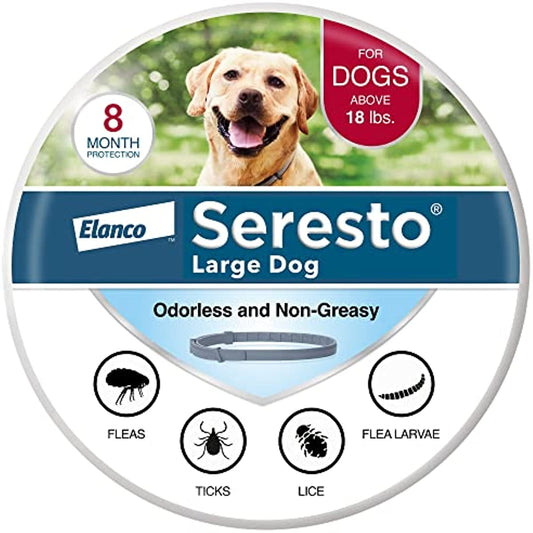 Seresto Flea & Tick Prevention Collar for Large Dogs Over 18 lbs - Vet-Recommended 8-Month Treatment