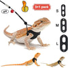 3-Size Adjustable Leather Harness & Leash Set for Bearded Dragons & Small Pets, Non-Toxic, with Lucky Pet Bell