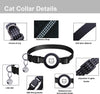 Adjustable Airtag Cat Collar with Silicone Holder - Waterproof, Reflective Nylon Collar for Cats and Puppies