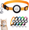 Adjustable Airtag Cat Collar with Silicone Holder - Waterproof, Reflective Nylon Collar for Cats and Puppies