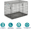 Fullymart  Door Folding Metal Dog Crate - Secure, Durable and Portable - For Small and Medium Breeds