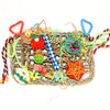 Bird Foraging Wall Toy - Edible Seagrass Woven Climbing Hammock Mat with Chewing Toys, Perfect for Lovebirds, Finch, Parakeets, Budgerigars, and Cockatiels