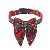 Christmas Dog Collar | Snowflake Bow Design | Checkered Style | Pet Collars for Small, Medium, Large Dogs & Cats | Christmas Party Pet Accessories