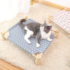 Four Seasons Pet Hammock - Durable, Breathable Linen - Wooden Frame - Ideal for Cats and Small Dogs
