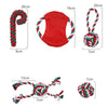1pc Christmas Cotton Rope Dog Chew Toys for Small Dogs Large Dogs Rope Knot Ball Toy Toothbrush Chew Playing Accessories - Fullymart
