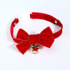 2023 New Year's Christmas Pet Velvet Collar with Bell Handmade Bow Tie Pet Cat Dog Collar Bow Tie Kitten Puppy Collar Chihuahua - Fullymart