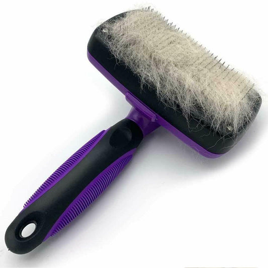 Self Cleaning Dog Cat Slicker Brush - Grooming Tool Gently Removes Loose Undercoat