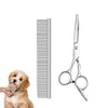 Pet Grooming Scissors Comb Dog Cat Professional Hair Cutting Kit 2 Pack - Fullymart
