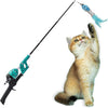 Ultimate Cat Caster Fishing Pole Toy - Tangle-Free, Extendable, with Two Interchangeable Teaser Toys - Interactive Fun for You and Your Cat