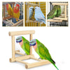 Hanging Bird Toy Cage Swing Chewing Wooden Mirror for Parrot Parakeet Budgie Pet - Fullymart